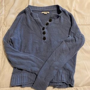 Blue button-down sweater